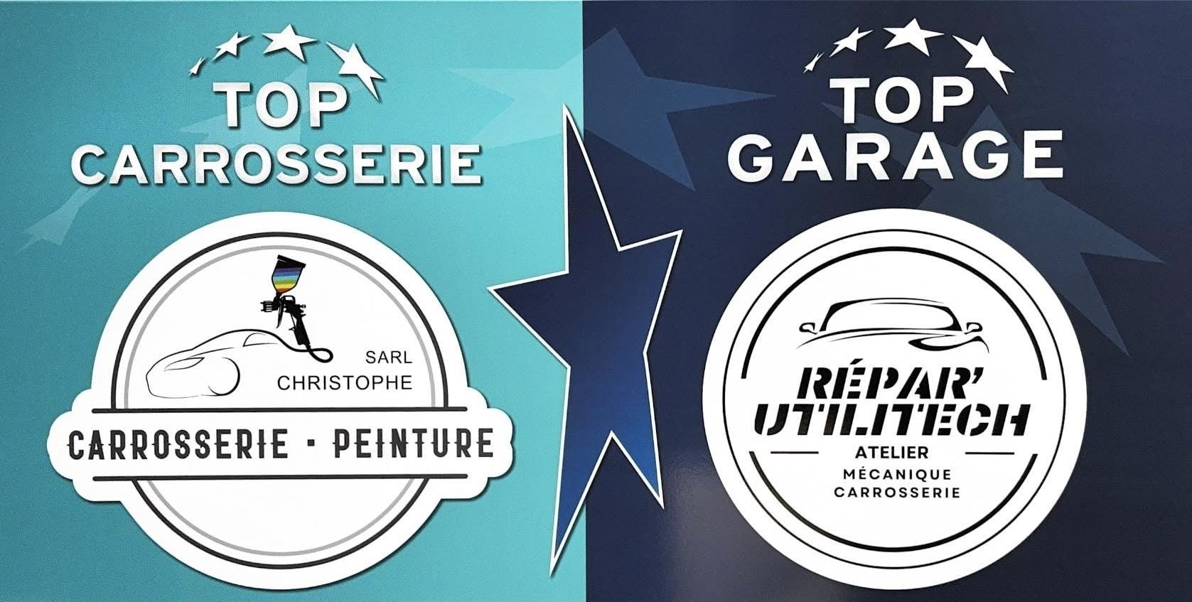 Identités TOP CARROSSERIE Christophe Carrosserie Peinture et TOP GARAGE Répar' Utilitech